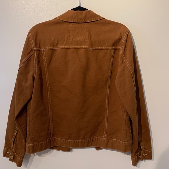 ZARA COPPER BROWN DENIM JACKET - Picture 5 of 5